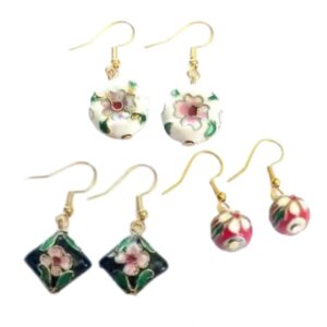 “Enchanted Enamel” Cloisonné Drop Earrings